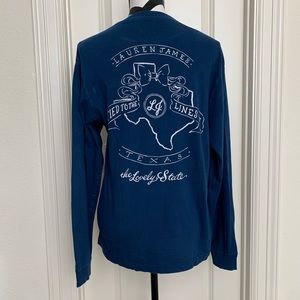 Navy blue “Tied to the lines of Texas” long sleeve